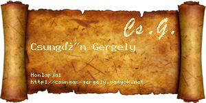 Csungán Gergely névjegykártya